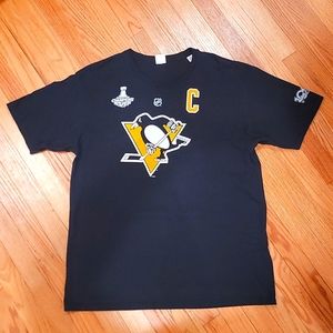 2017 #87 Sidney Crosby Pittsburg Penguins Championship T-shirt (Player Edition)